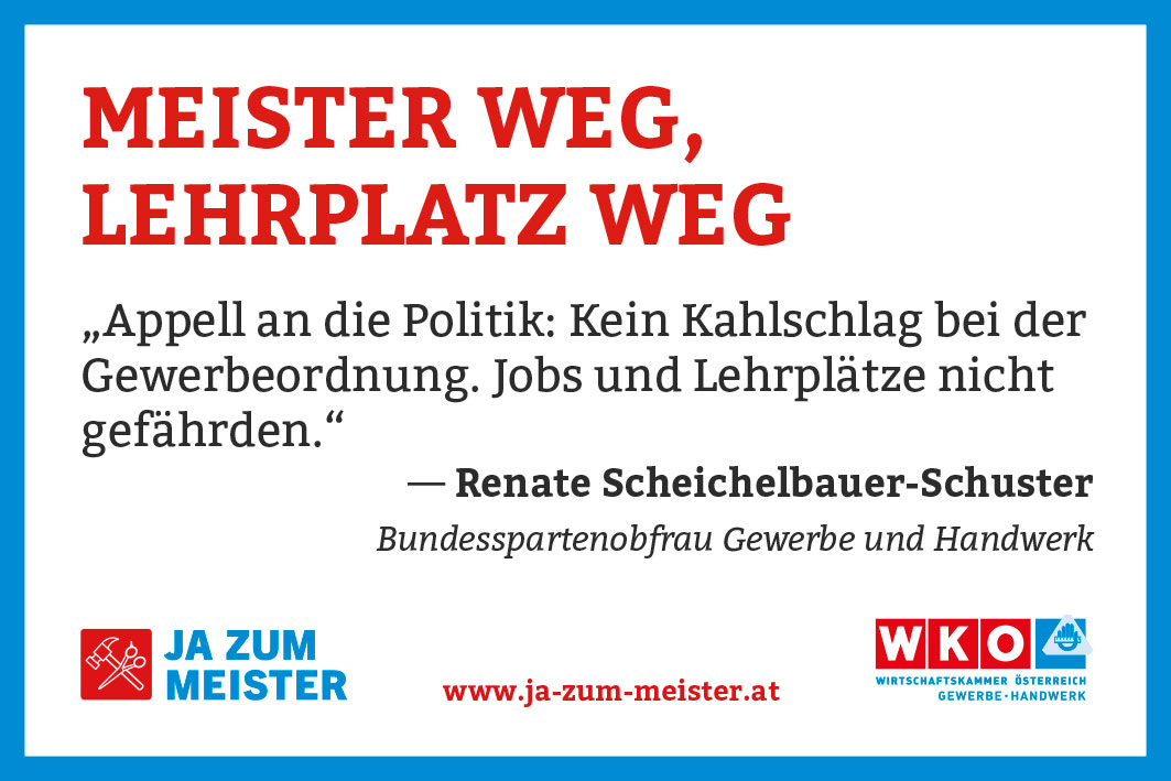 Inserat Meister weg Lehrplatz weg 90x60mm